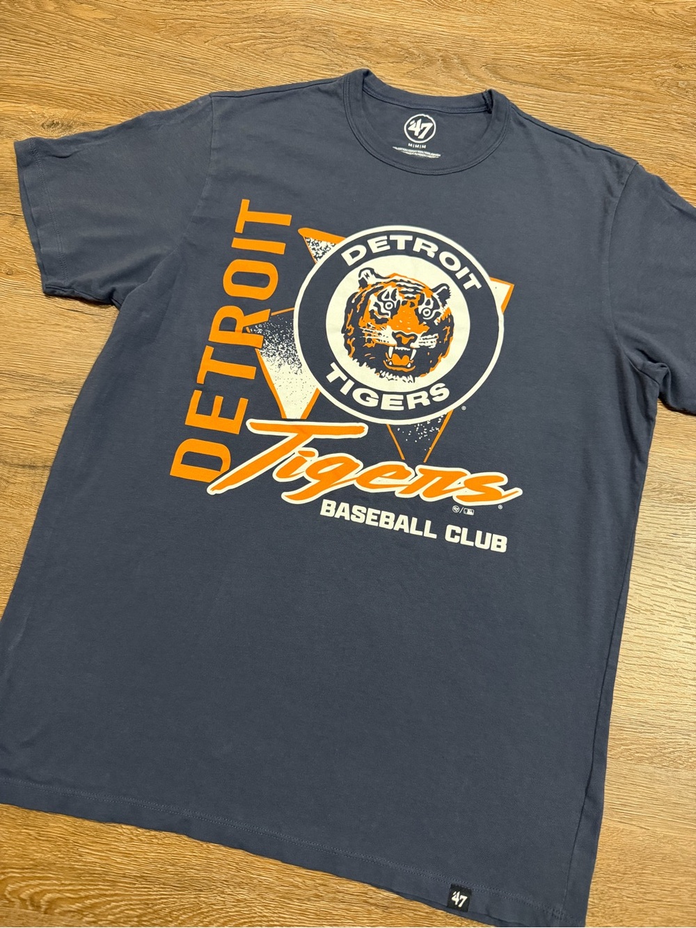 ’47 Brand Detroit Tigers Retro Graphic T-Shirt Men’s Medium Navy MLB - Picture 2 of 8